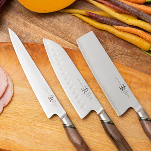 Ryda Knives A30 Professional 3 Pc Carving Santoku Nakiri Knife Set